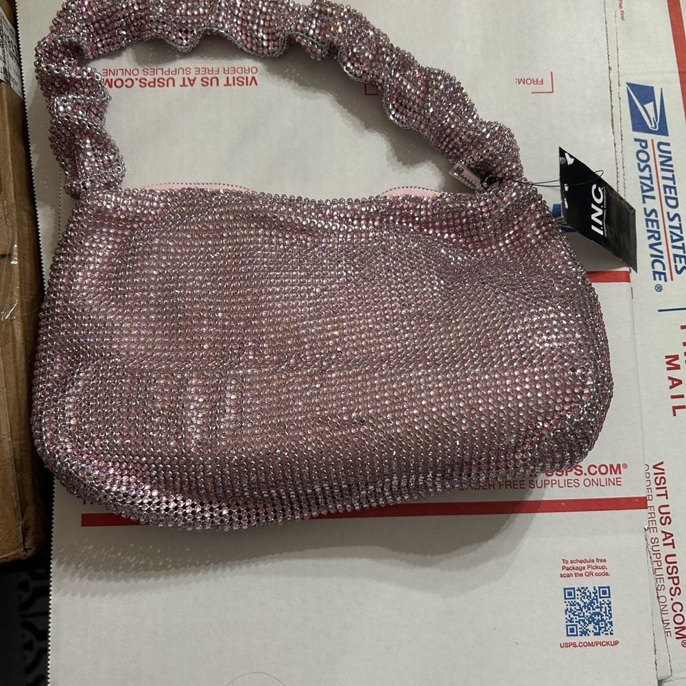 INC International Concepts Pink Rhinestone Mini Bag